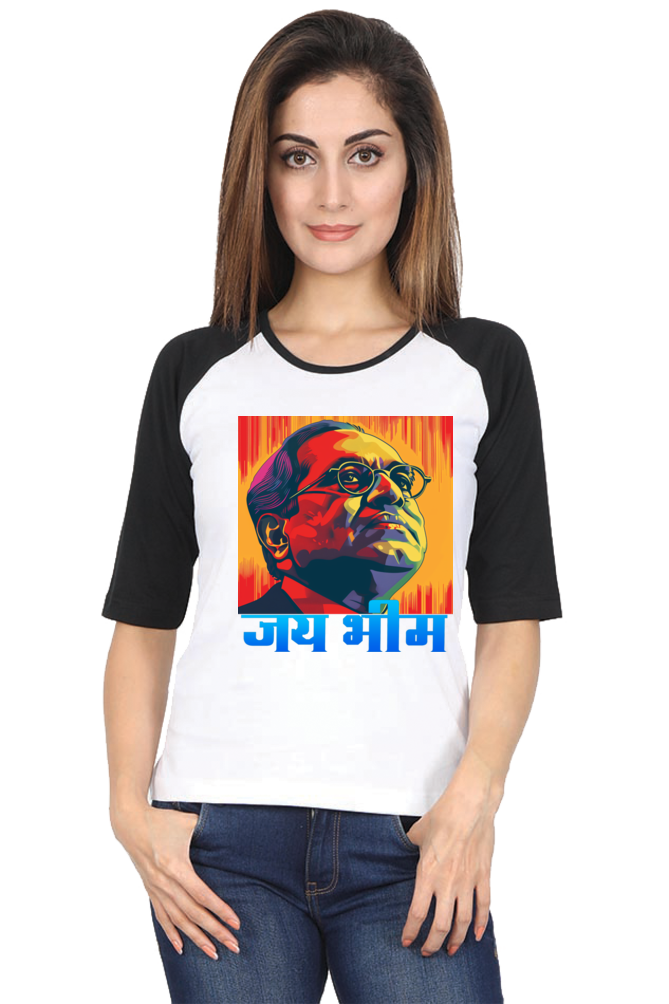 Ambedkar Ji Advocate Raglan Full Sleeve T-Shirts for Women