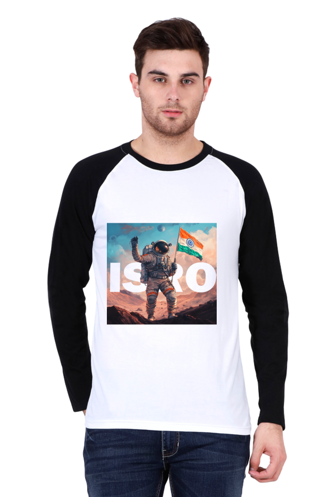 ISRO Space Explorer Raglan Full Sleeve T-Shirts for Men Vastrdhamm