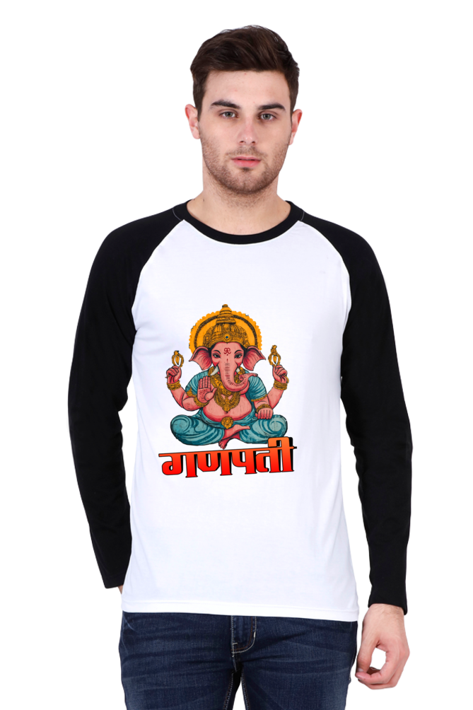 Ganesha Wisdom Raglan Full Sleeve T-Shirts for Men Vastrdhamm