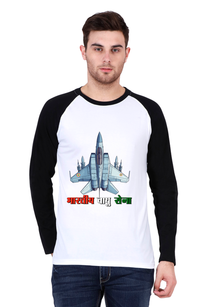 Sky Warriors: Indian Air Force Raglan Full Sleeve T-Shirts for Men Vastrdhamm