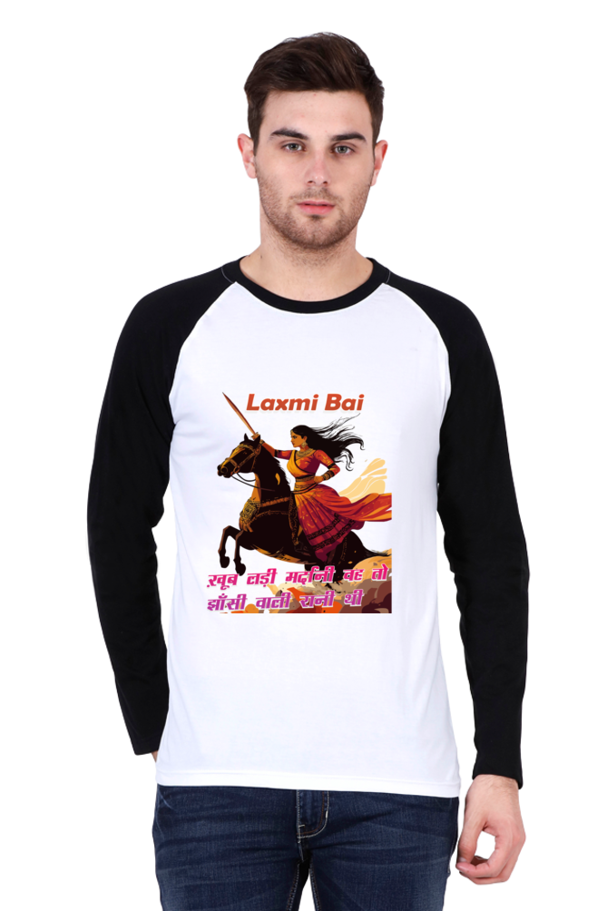 Lakshmi Bai Fierce Defender Raglan Full Sleeve T-Shirts for Men Vastrdhamm