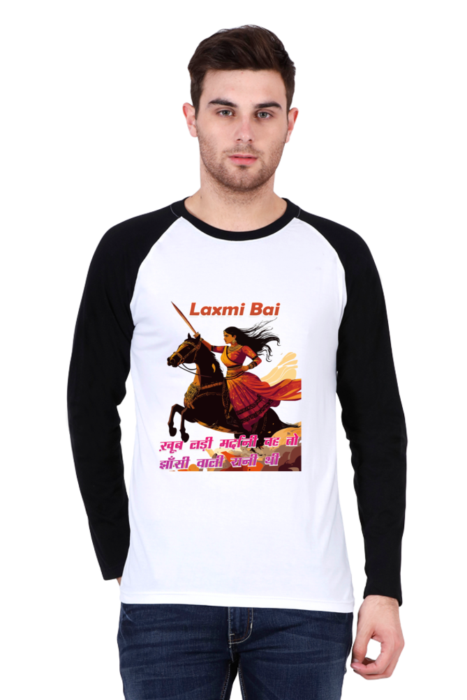 Lakshmi Bai Fierce Defender Raglan Full Sleeve T-Shirts for Men Vastrdhamm