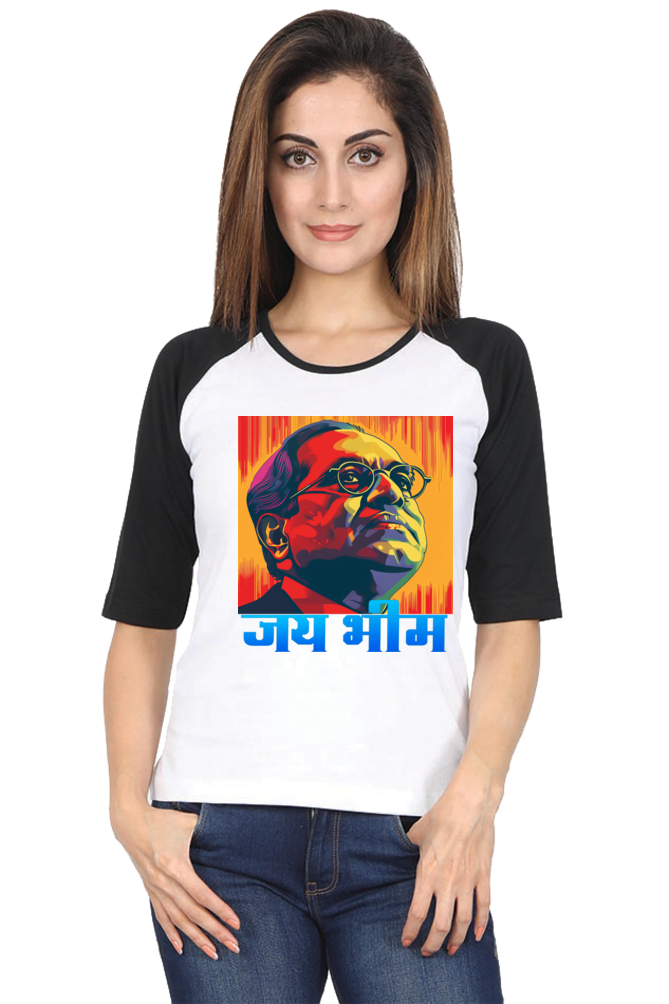 Ambedkar Ji Advocate Raglan Full Sleeve T-Shirts for Women