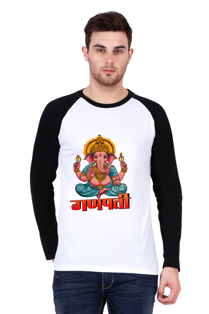 Ganesha Wisdom Raglan Full Sleeve T-Shirts for Men Vastrdhamm