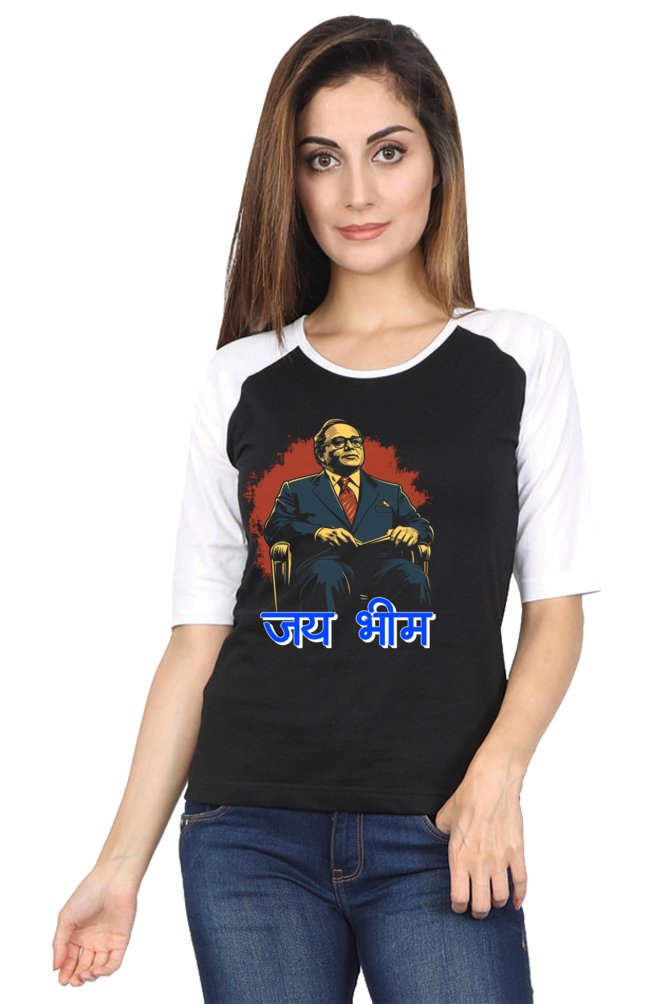 Ambedkar Social Justice Raglan Full Sleeve T-Shirts for Women