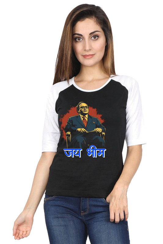 Ambedkar Social Justice Raglan Full Sleeve T-Shirts for Women