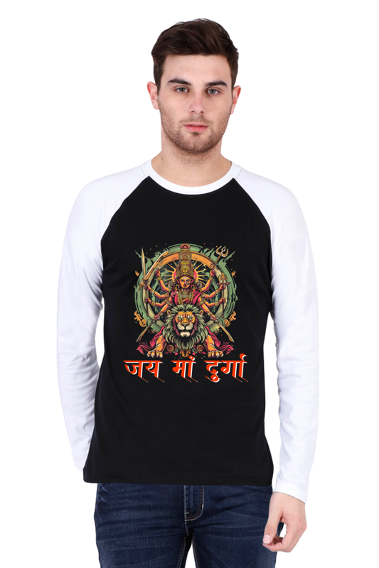 Maa Durga Victory Raglan Full Sleeve T-Shirts for Men Vastrdhamm