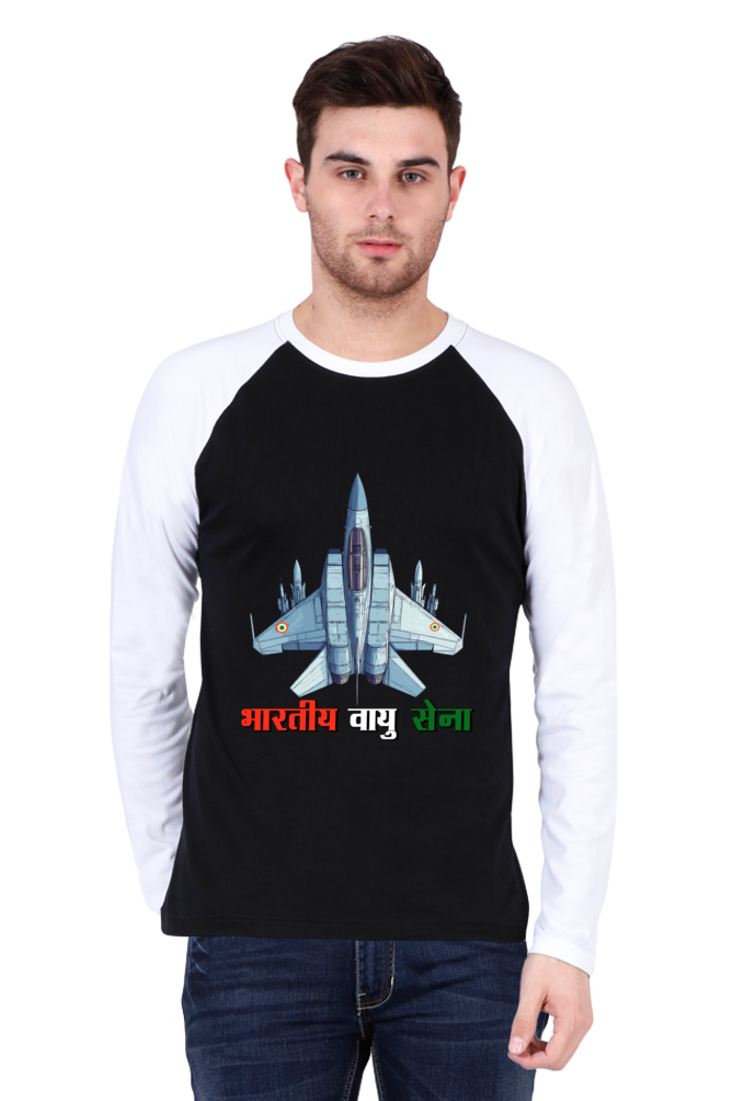 Sky Warriors: Indian Air Force Raglan Full Sleeve T-Shirts for Men Vastrdhamm