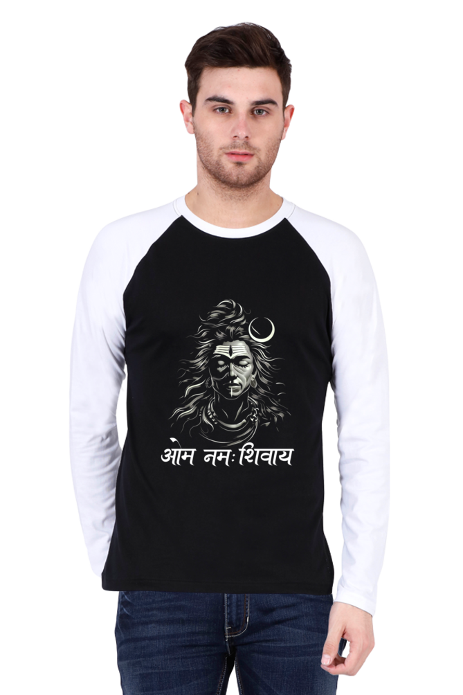 Shiv Ji Om Namah Shivaya Raglan Full Sleeve T-Shirts for Men Vastrdhamm