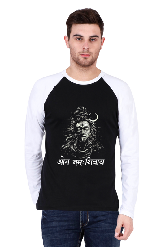 Shiv Ji Om Namah Shivaya Raglan Full Sleeve T-Shirts for Men Vastrdhamm