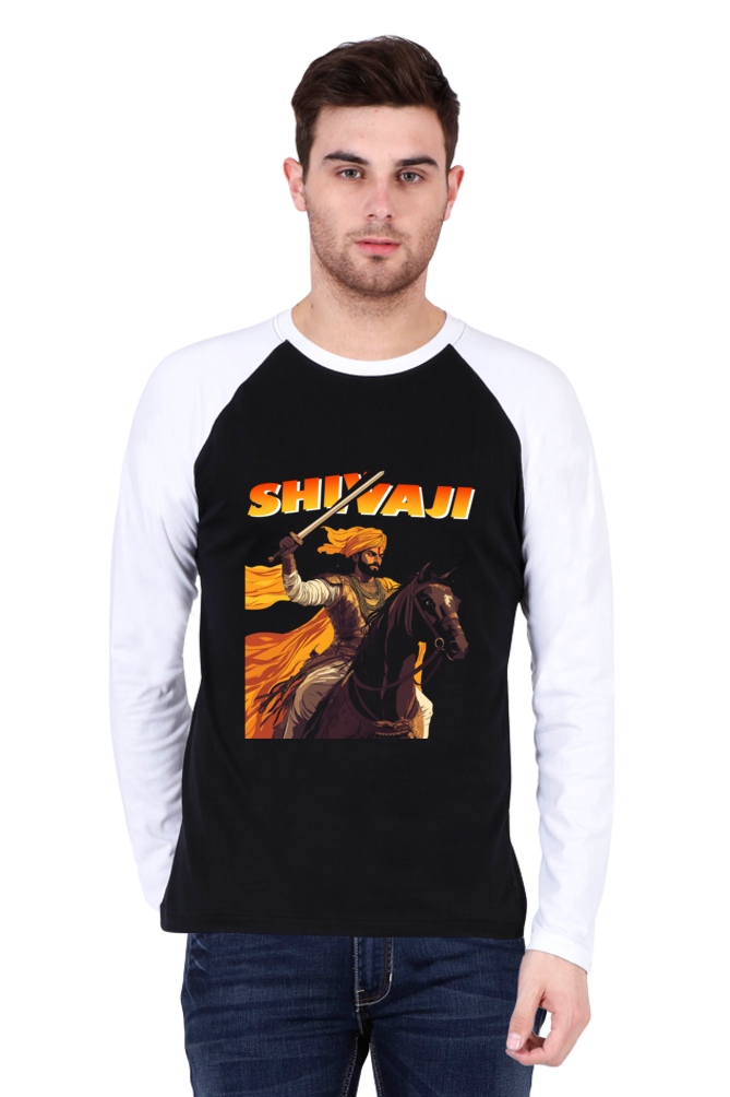 Shivaji Maharaj Warrior Spirit Raglan Full Sleeve T-Shirts for Men Vastrdhamm