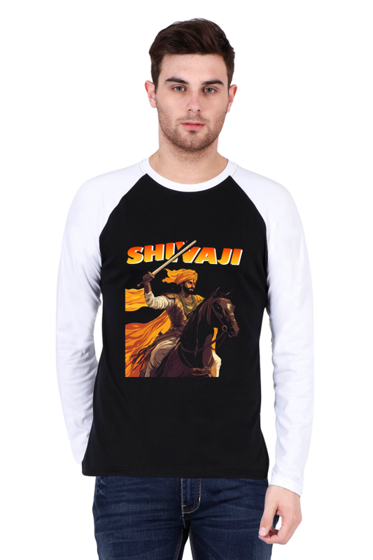 Shivaji Maharaj Warrior Spirit Raglan Full Sleeve T-Shirts for Men Vastrdhamm