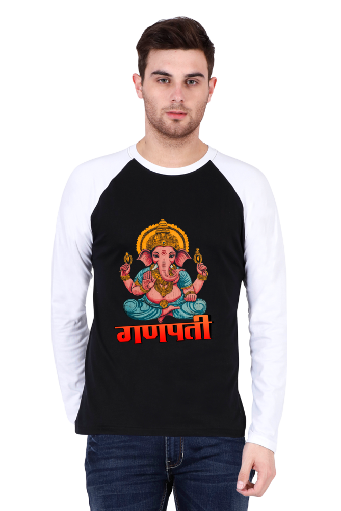 Ganesha Wisdom Raglan Full Sleeve T-Shirts for Men Vastrdhamm