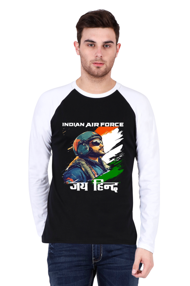 Sky Warriors: Indian Air Force Raglan Full Sleeve T-Shirts for Men Vastrdhamm