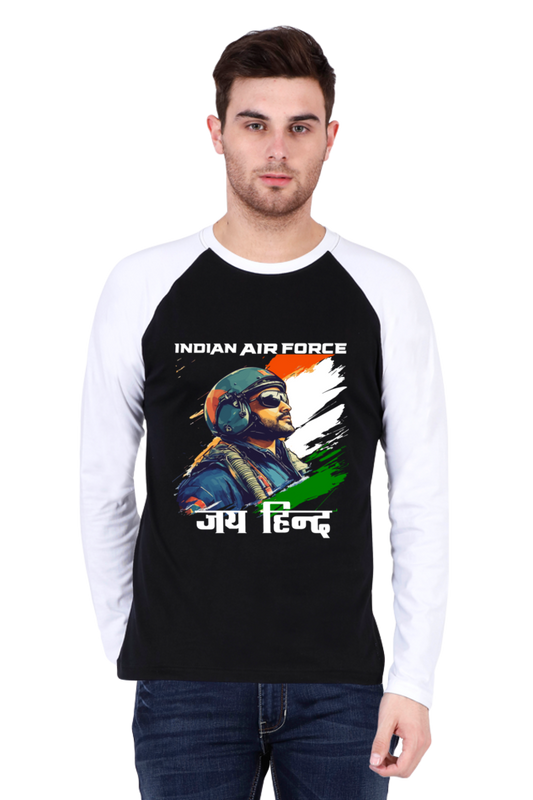 Sky Warriors: Indian Air Force Raglan Full Sleeve T-Shirts for Men Vastrdhamm