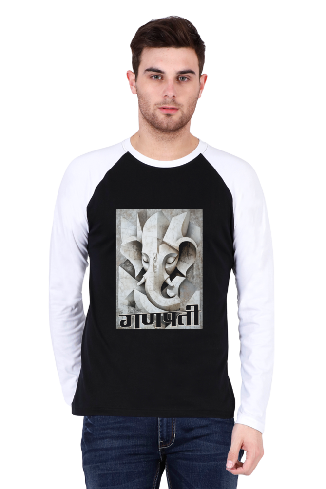 Ganesha Wisdom Raglan Full Sleeve T-Shirts for Men Vastrdhamm