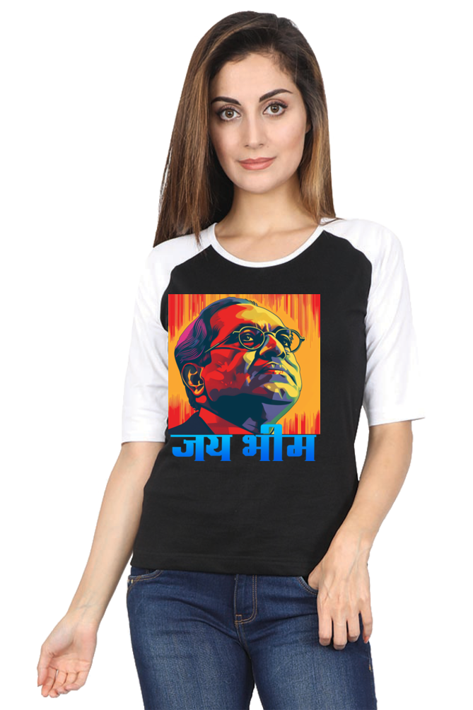 Ambedkar Ji Advocate Raglan Full Sleeve T-Shirts for Women