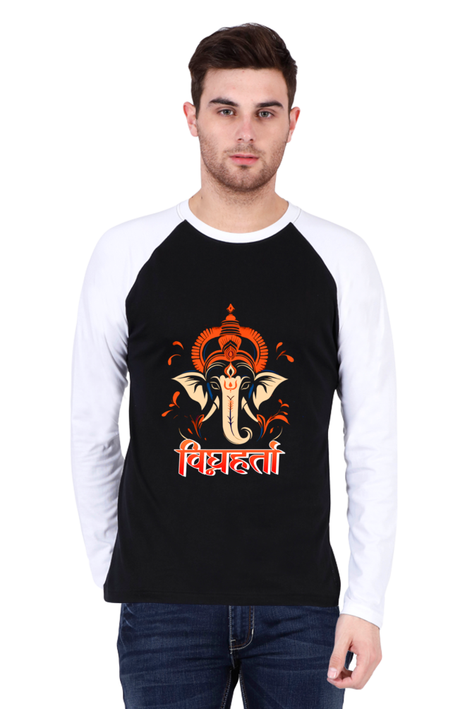 Ganesha Protector Raglan Full Sleeve T-Shirts for Men Vastrdhamm