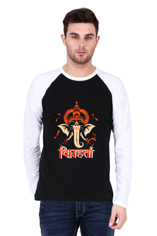 Ganesha Protector Raglan Full Sleeve T-Shirts for Men Vastrdhamm