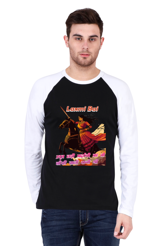 Lakshmi Bai Fierce Defender Raglan Full Sleeve T-Shirts for Men Vastrdhamm