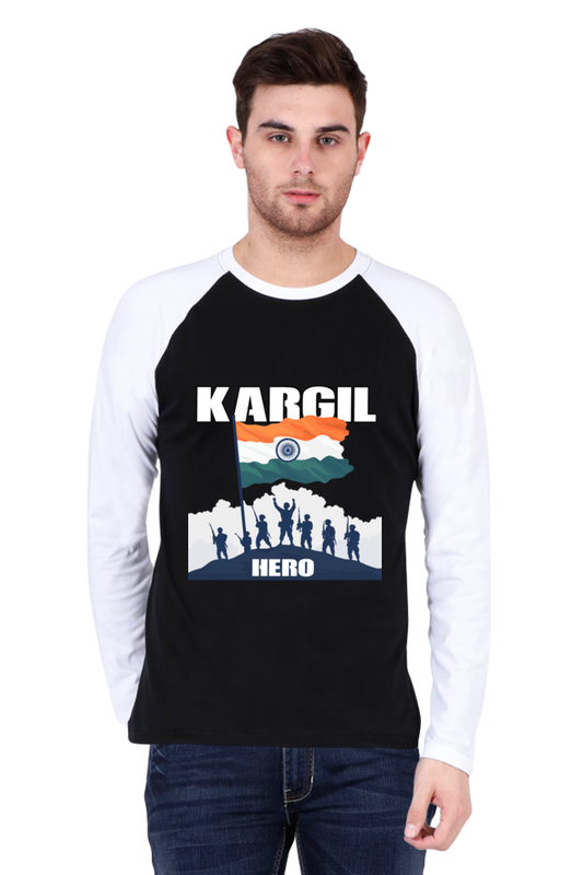 Kargil Hero: Braveheart Tribute Raglan Full Sleeve T-Shirts for Men Vastrdhamm