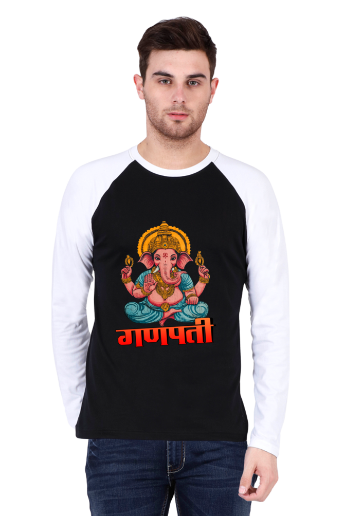 Ganesha Wisdom Raglan Full Sleeve T-Shirts for Men Vastrdhamm