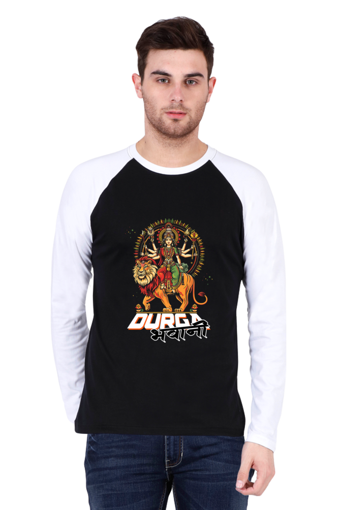 Durga Protector Raglan Full Sleeve T-Shirts for Men Vastrdhamm