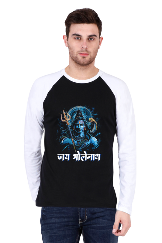 Shiv Ji Meditation Raglan Full Sleeve T-Shirts for Men Vastrdhamm