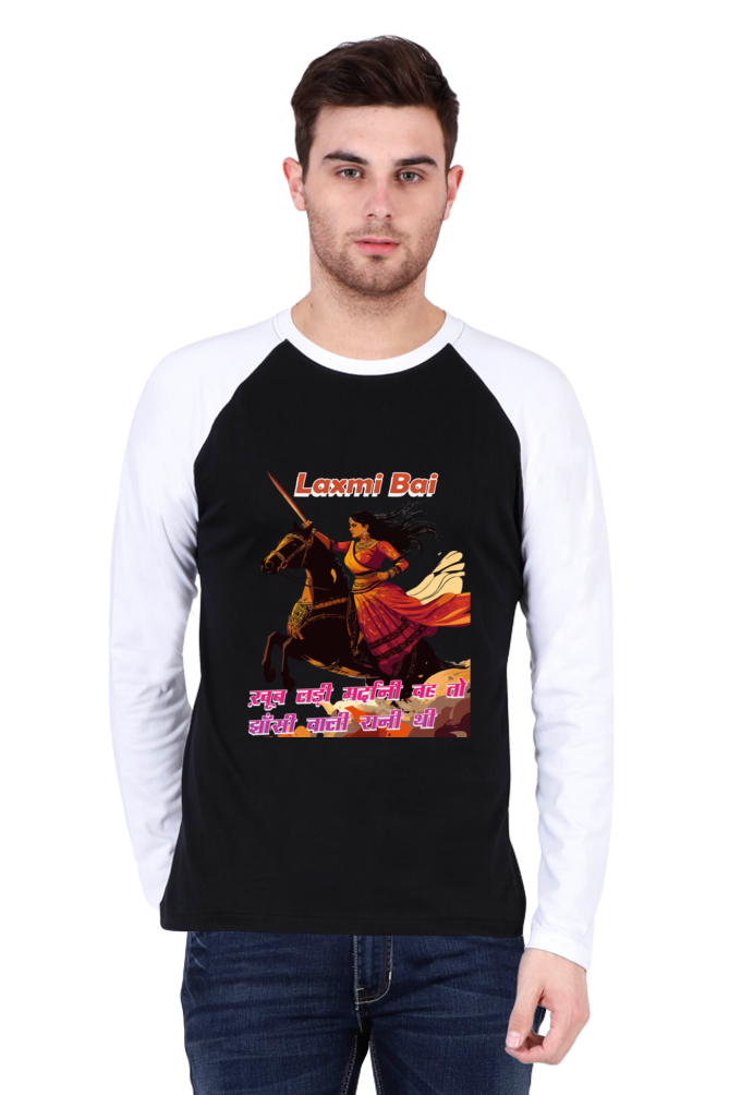 Lakshmi Bai Fierce Defender Raglan Full Sleeve T-Shirts for Men Vastrdhamm