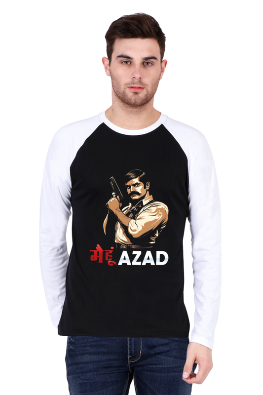 Chandra Shekhar Azad Revolution Raglan Full Sleeve T-Shirts for Men Vastrdhamm