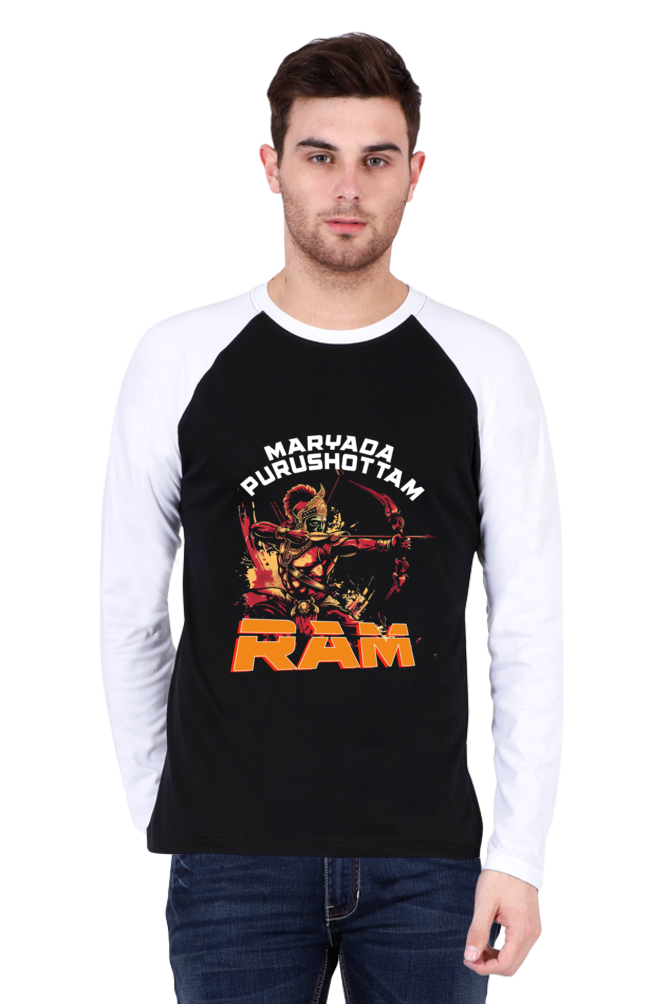 Ram Ji Divine Protector Raglan Full Sleeve T-Shirts for Men Vastrdhamm