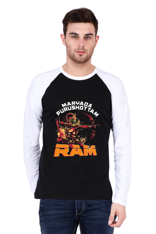 Ram Ji Divine Protector Raglan Full Sleeve T-Shirts for Men Vastrdhamm