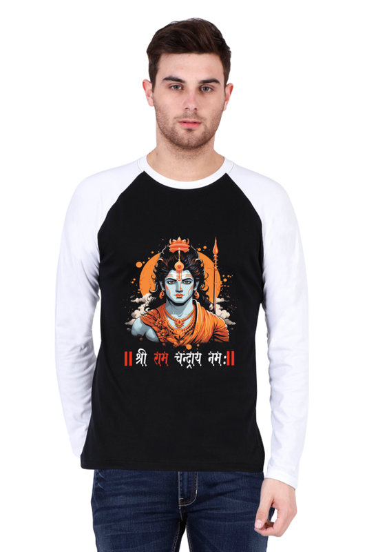 Ram Ji Divine Warrior Raglan Full Sleeve T-Shirts for Men Vastrdhamm