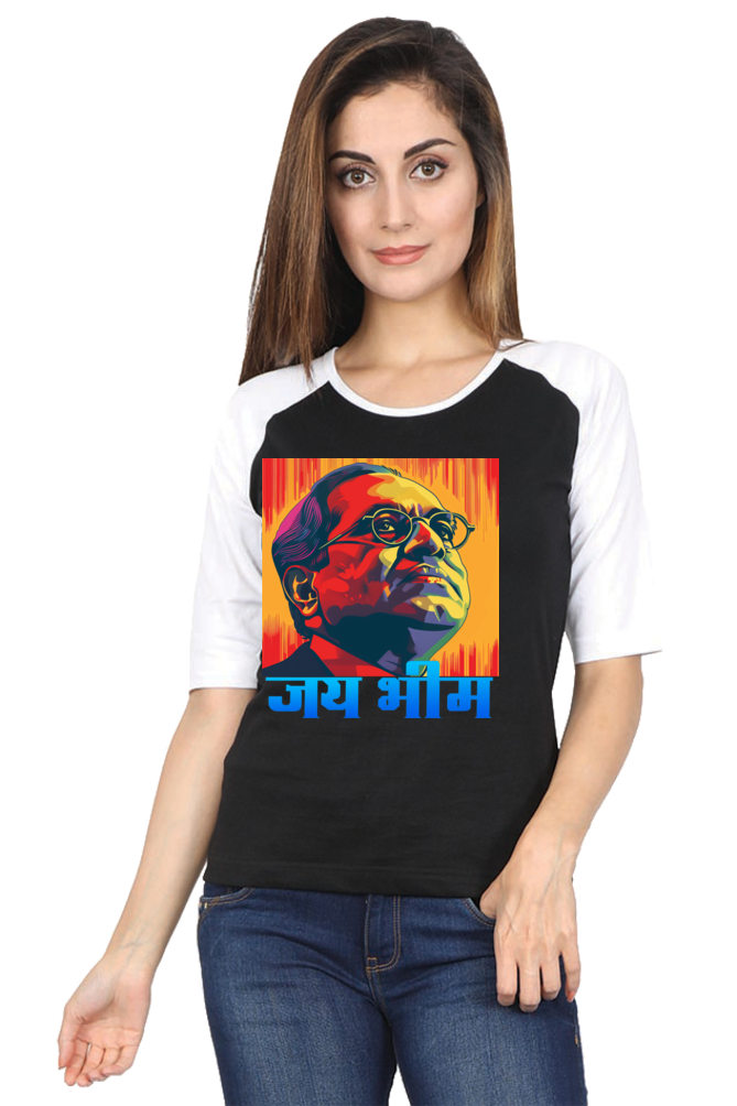 Ambedkar Ji Advocate Raglan Full Sleeve T-Shirts for Women