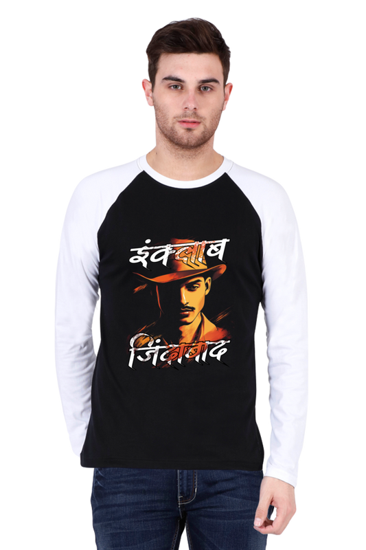 Inquilab Raglan Full Sleeve T-Shirts for Men Vastrdhamm