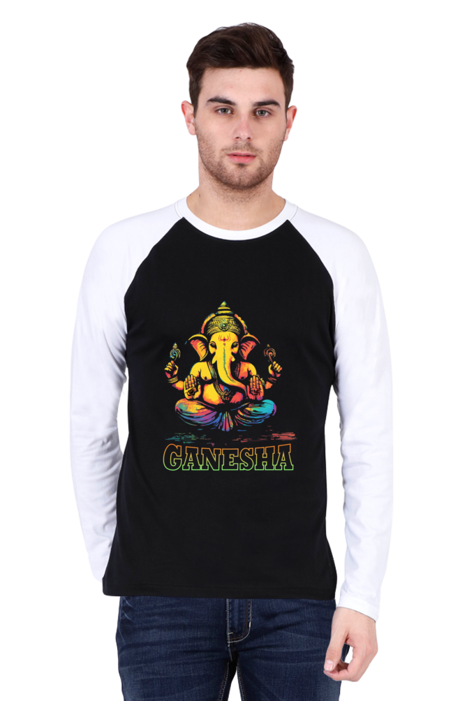 Ganesha Blessings Raglan Full Sleeve T-Shirts for Men Vastrdhamm