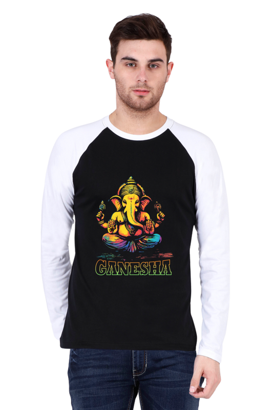 Ganesha Blessings Raglan Full Sleeve T-Shirts for Men Vastrdhamm