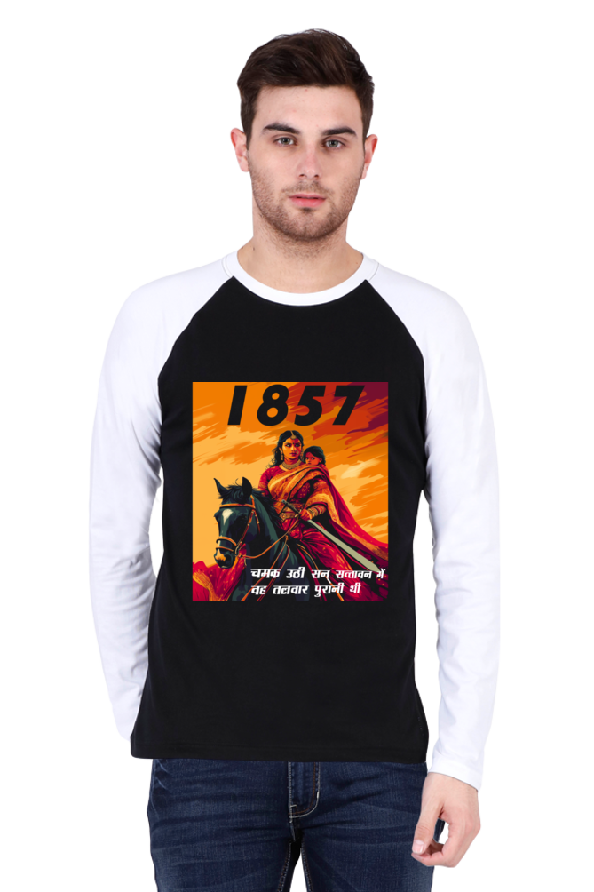 Lakshmi Bai Regal Strength Raglan Full Sleeve T-Shirts for Men Vastrdhamm