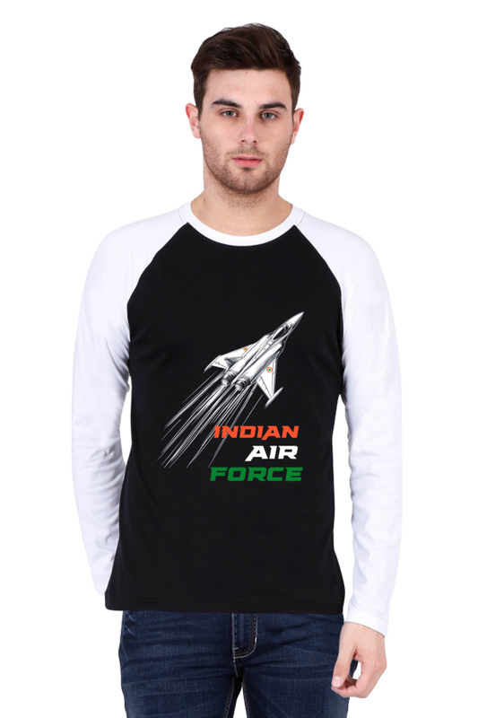 Blue Sky Defenders Indian Air Force. Raglan Full Sleeve T-Shirts for Men Vastrdhamm