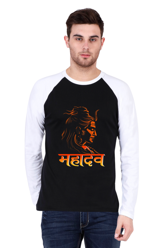 Shiv Ji Mahadev Raglan Full Sleeve T-Shirts for Men Vastrdhamm