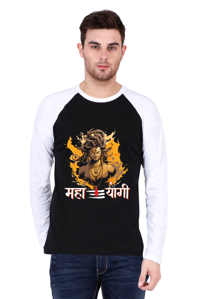 Shiv Ji Divine Power Raglan Full Sleeve T-Shirts for Men Vastrdhamm