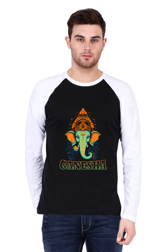 Jai Ganesha Victory Raglan Full Sleeve T-Shirts for Men Vastrdhamm