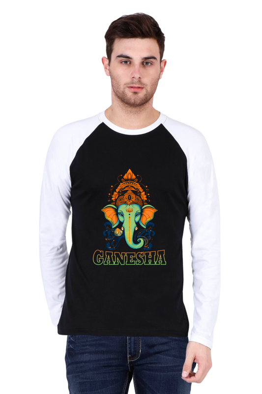 Jai Ganesha Victory Raglan Full Sleeve T-Shirts for Men Vastrdhamm