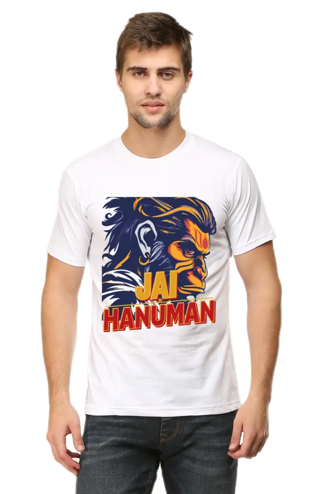 Jay Hanuman Powerfull Ection T-Shirt | Regular Fit Vastrdhamm