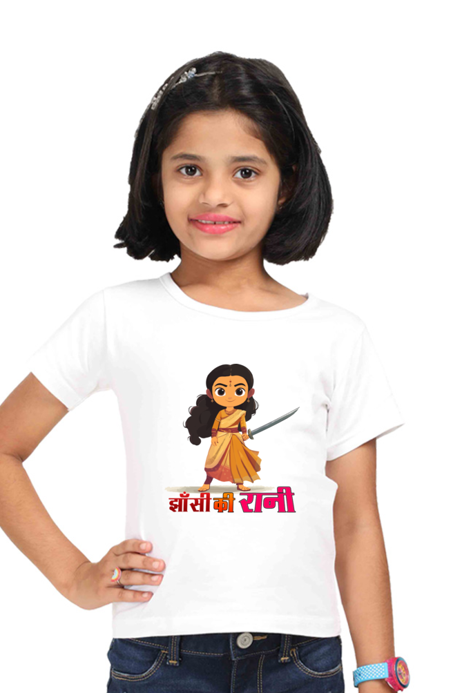 Lakshmi Bai Heroic Legacy Round Neck Half Sleeve Classic T-Shirts for Girl Vastrdhamm