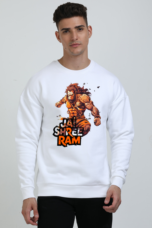 Hanuman Jai Shree Ram Oversized Sweatshirt T-Shirts for Men Vastrdhamm