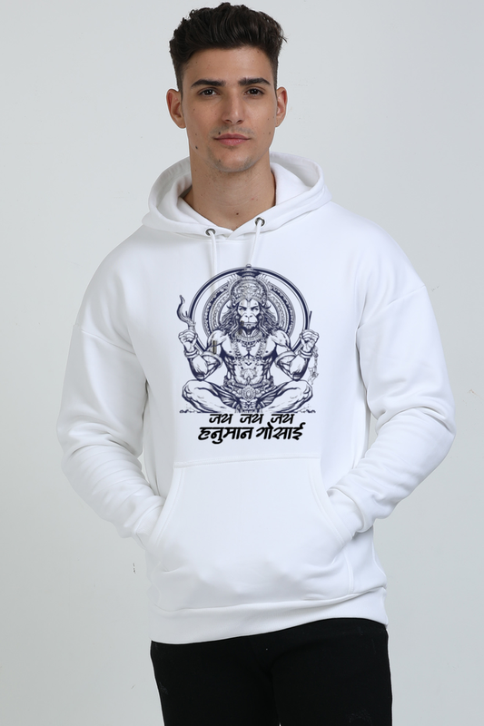 Hanuman Super Strength Oversized Hooded Sweatshirt T-Shirts for Men Vastrdhamm