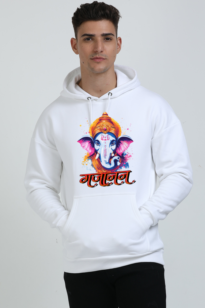 Ganesha Blessings Oversized Hooded Sweatshirt T-Shirts for Men Vastrdhamm