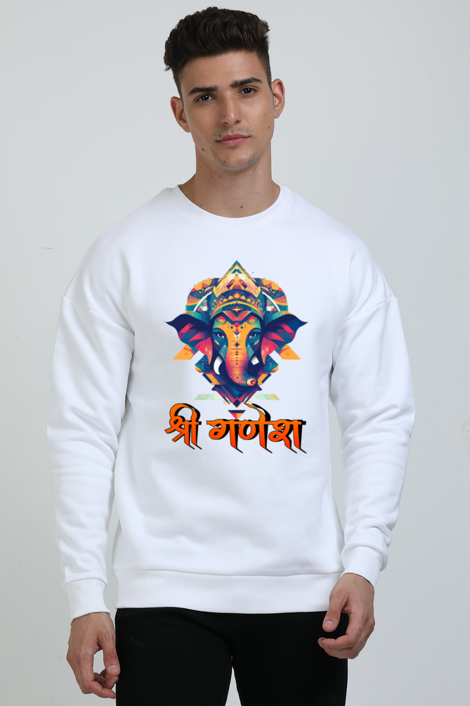 Ganesha Devotion Oversized Sweatshirt T-Shirts for Men Vastrdhamm