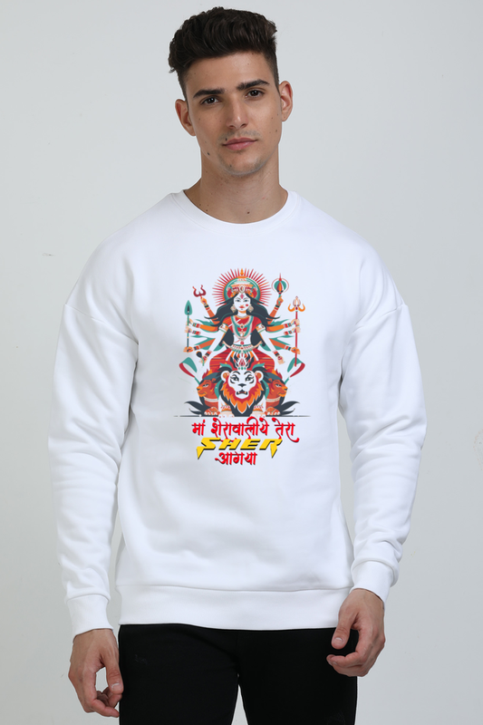 Maa Durga Warrior Oversized Sweatshirt T-Shirts for Men Vastrdhamm